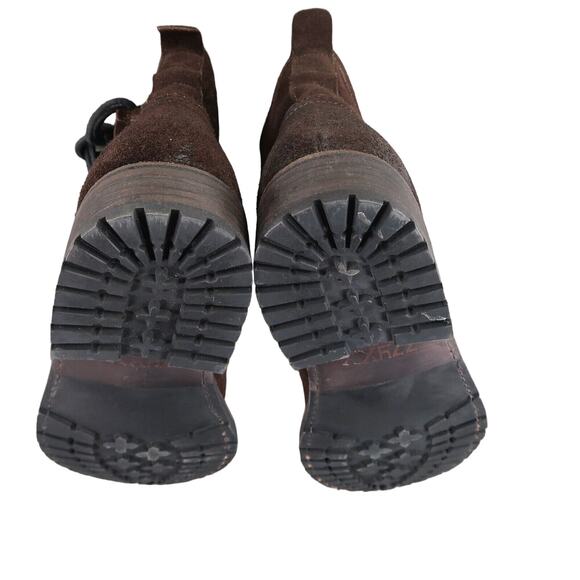 Leather Boots Mens 8 ZZYXX Shoes Biker Hand Crafted Brown Zip Combat Lug Sole main image 4